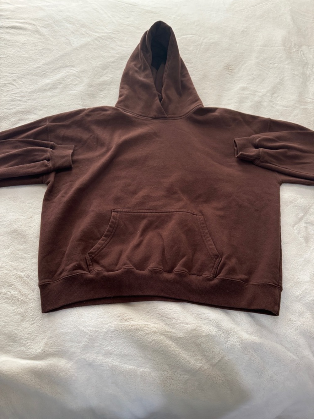 Hollister Women's Chocolate Brown Hooded Sweatshirt Size Medium